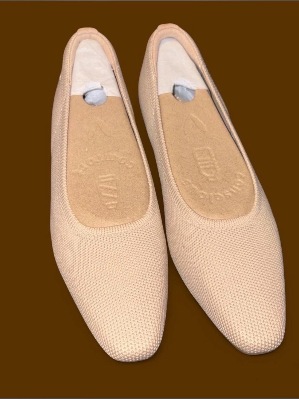 Comfort Knit Ballet Flats in Nude - Lightweight Slip-On Loafers